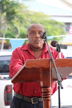 Assistant Secretary in the Ministry of Tourism Mr. Carl Williams at the official opening of Tourism Week 2012 in Charlestown